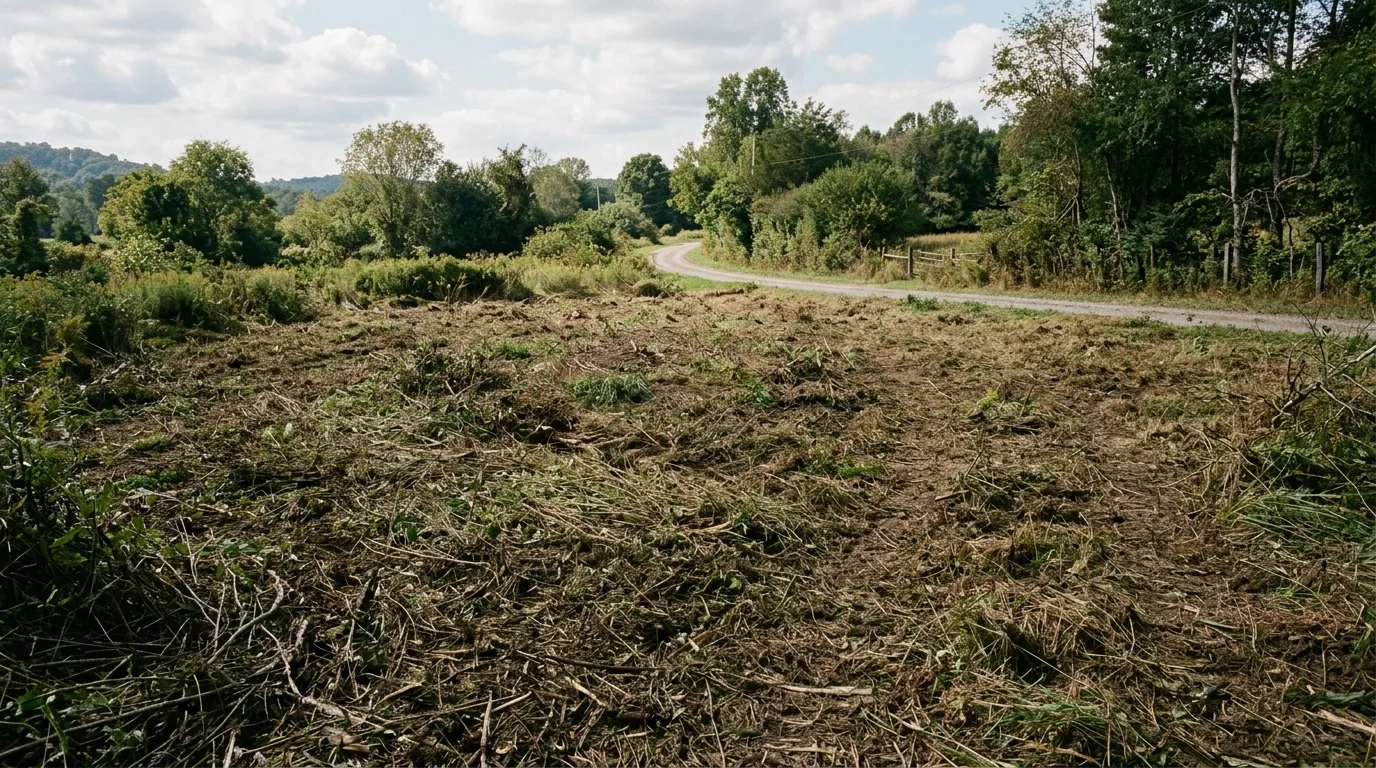 The finished result of professional bush hogging: the completed work looking clean, correct and — Clarksville, TN